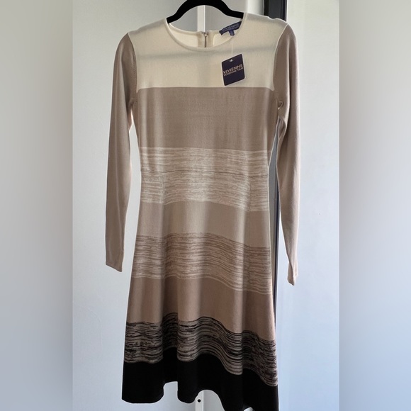VIVIENNE TAM - Knit Dress - Ivory to Brown - Size Small - Picture 1 of 6